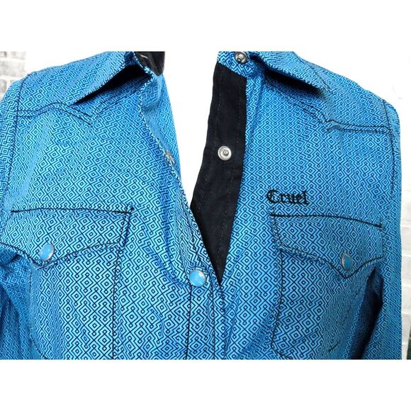 Cruel "The Knotty Girl"‎ Pearl Snap Size Large Made In Vietnam 100% Cotton NWT - Picture 2 of 8